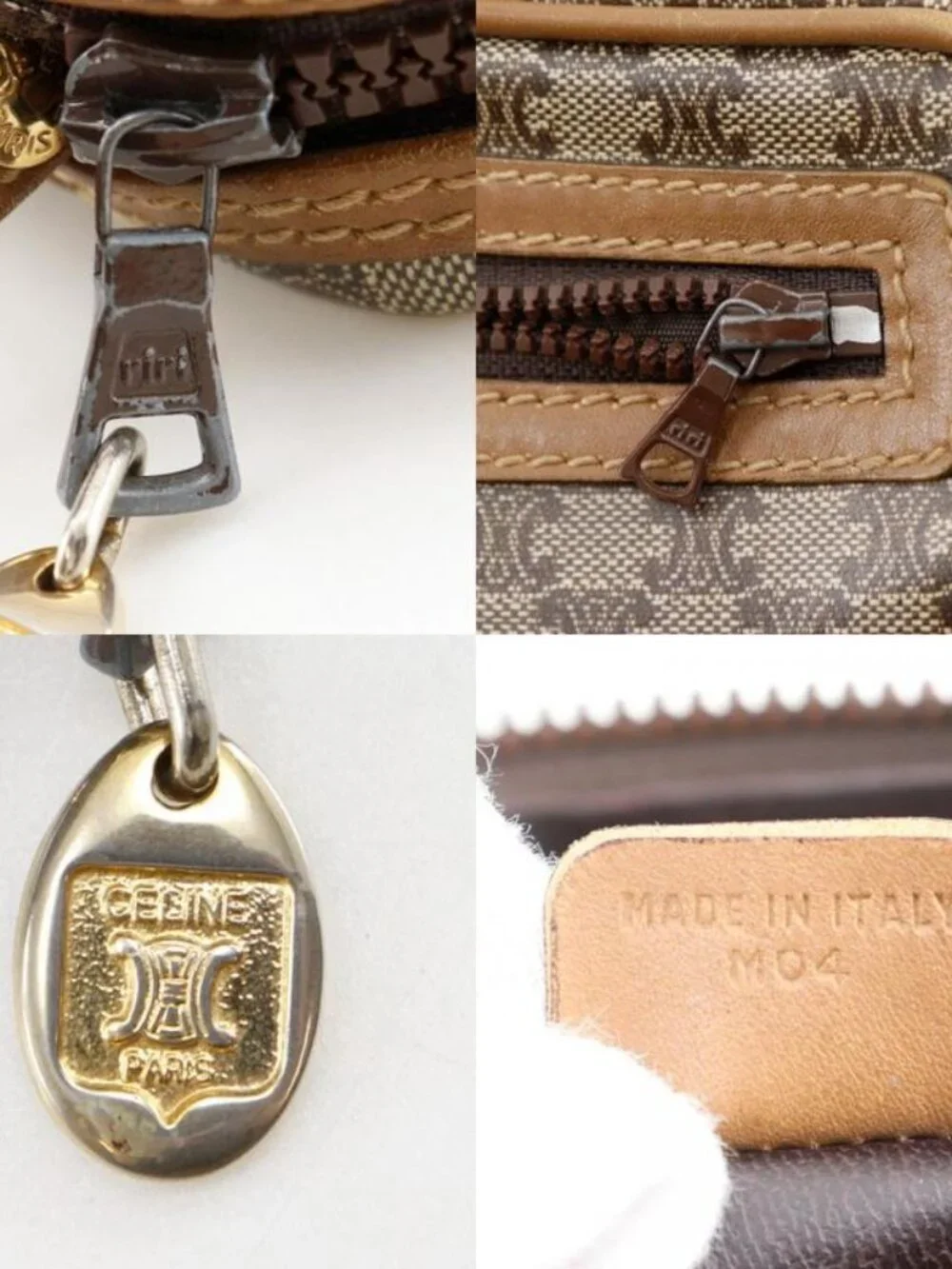 Celine Macadam Pattern Vintage Brown Second Bag
